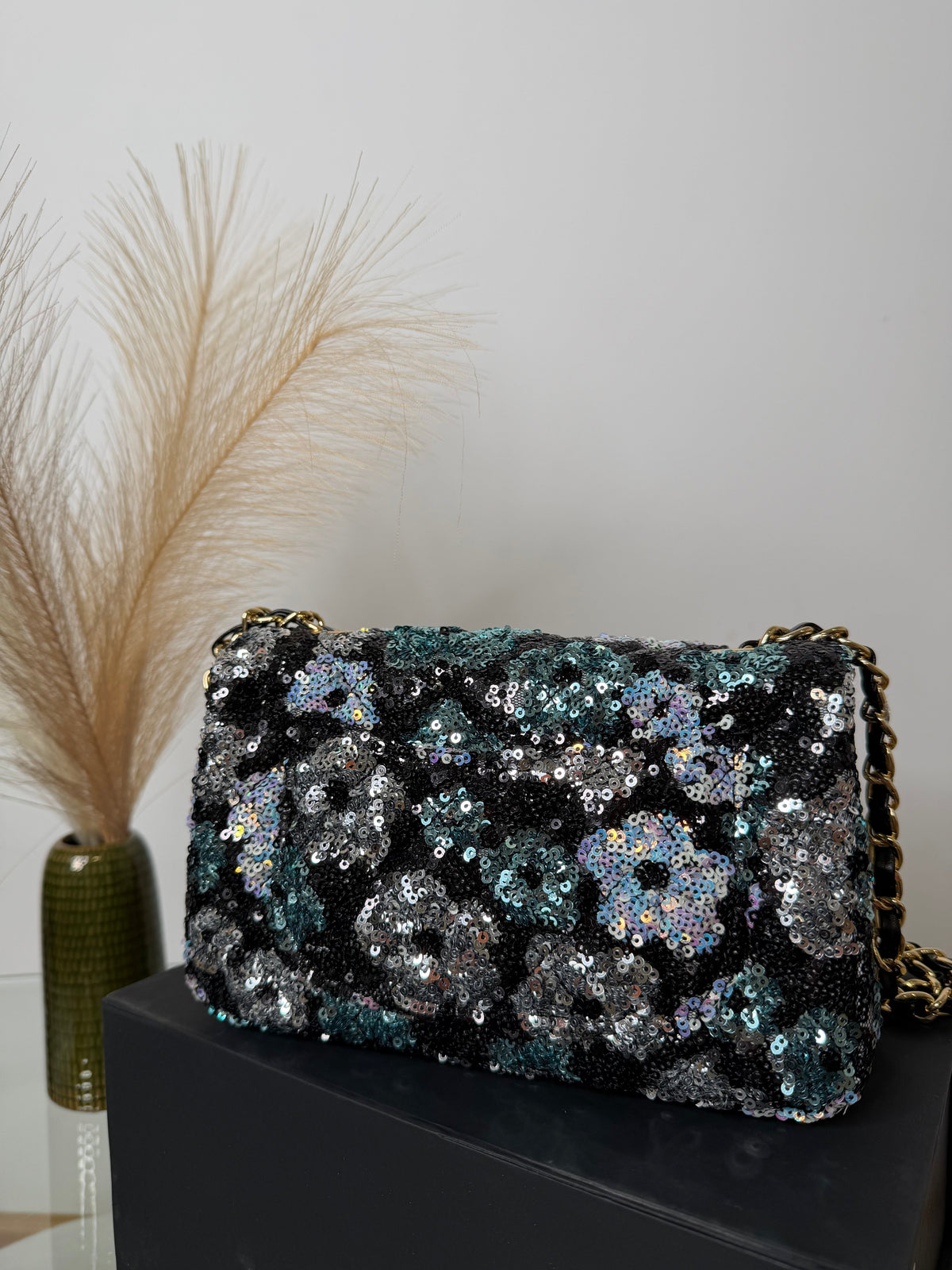 Borsa flower black 20cm