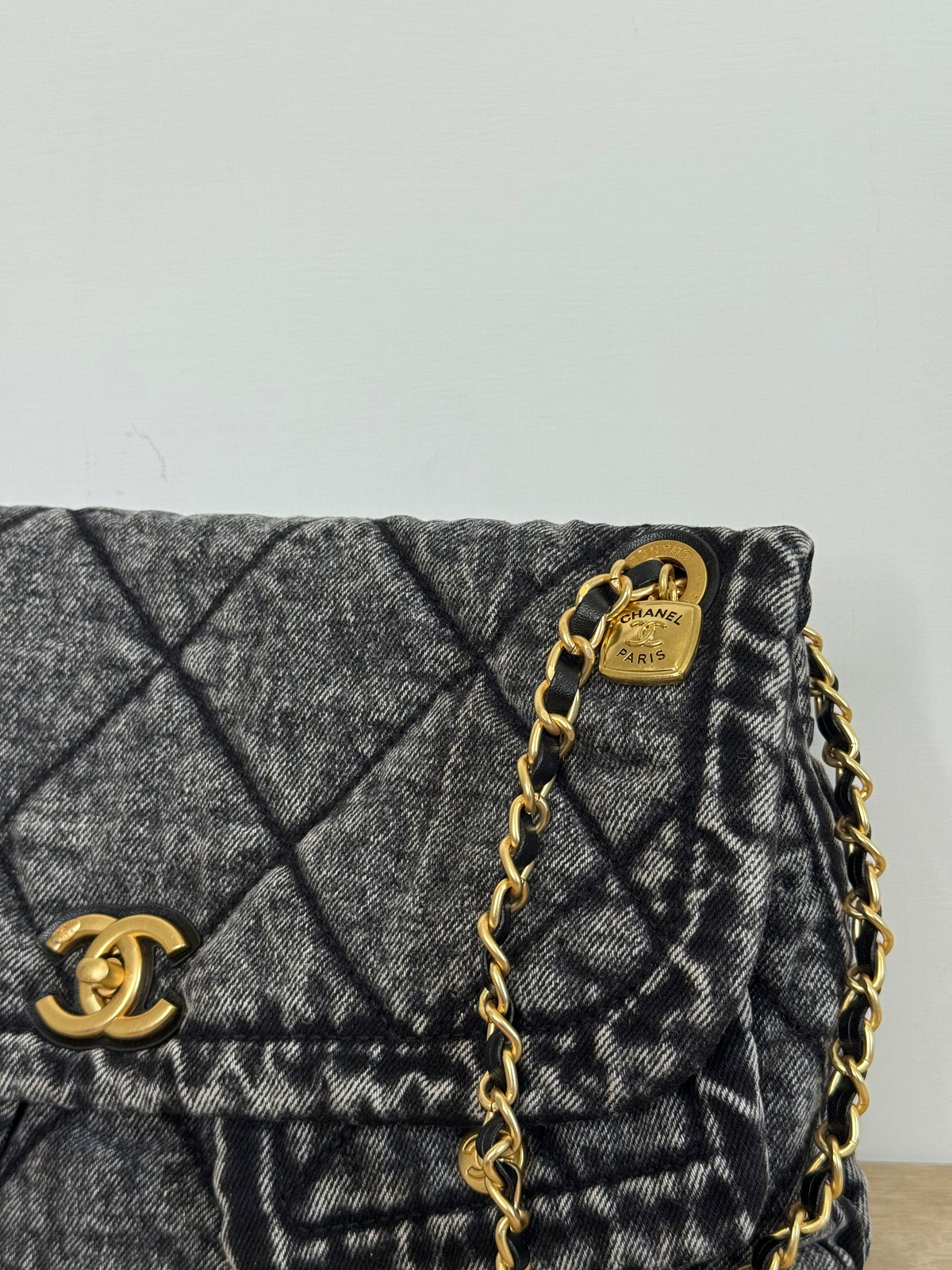 Borsa denim black 30cm