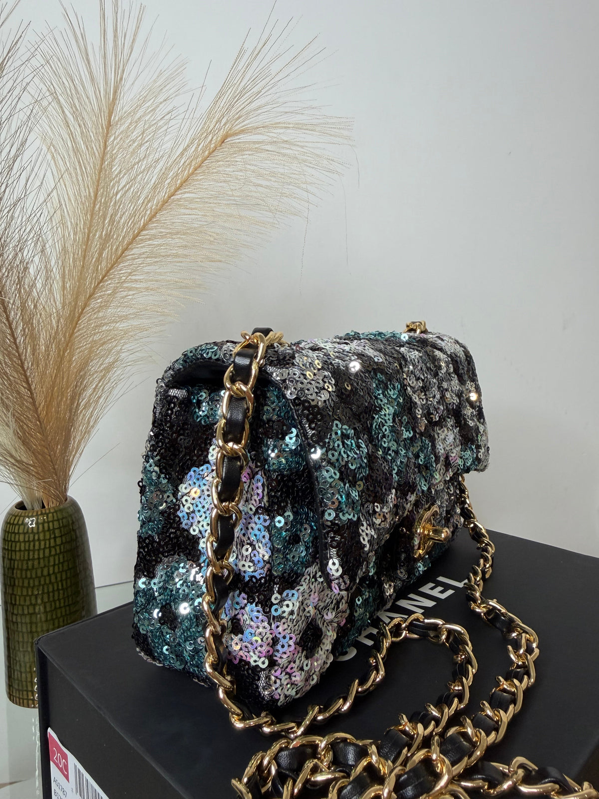 Borsa flower black 20cm