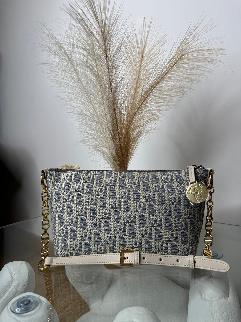 Borsa denim chiaro 28cm