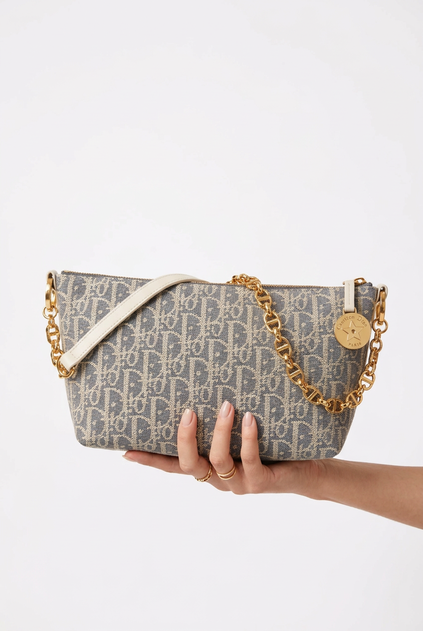 Borsa denim chiaro 28cm