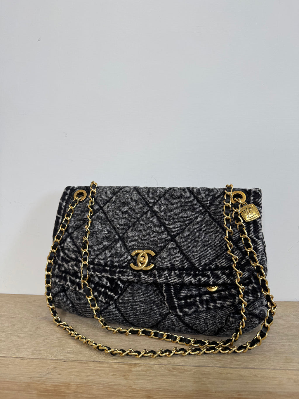 Borsa denim black 30cm