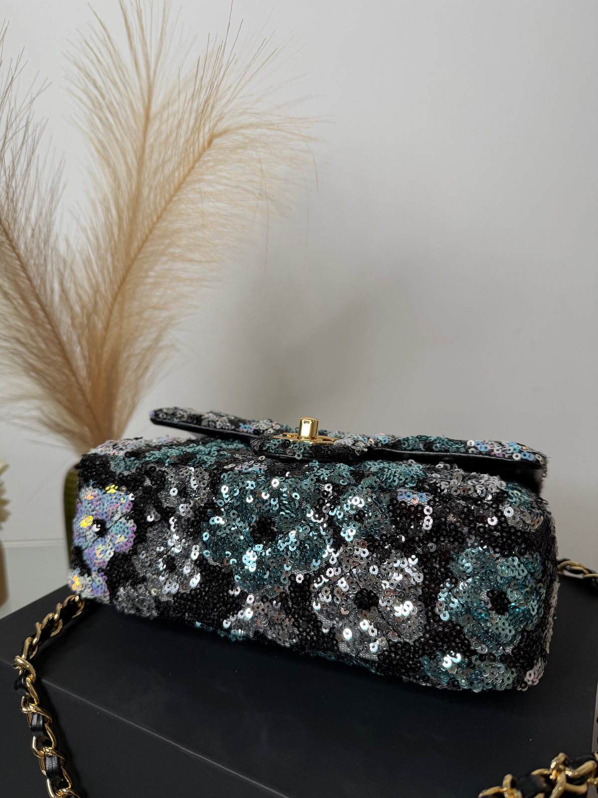 Borsa flower black 20cm