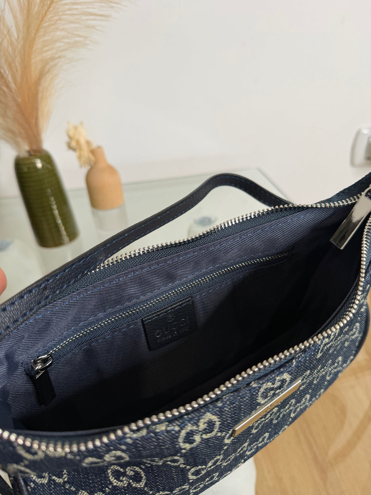 Borsa Alessia in denim 22 cm