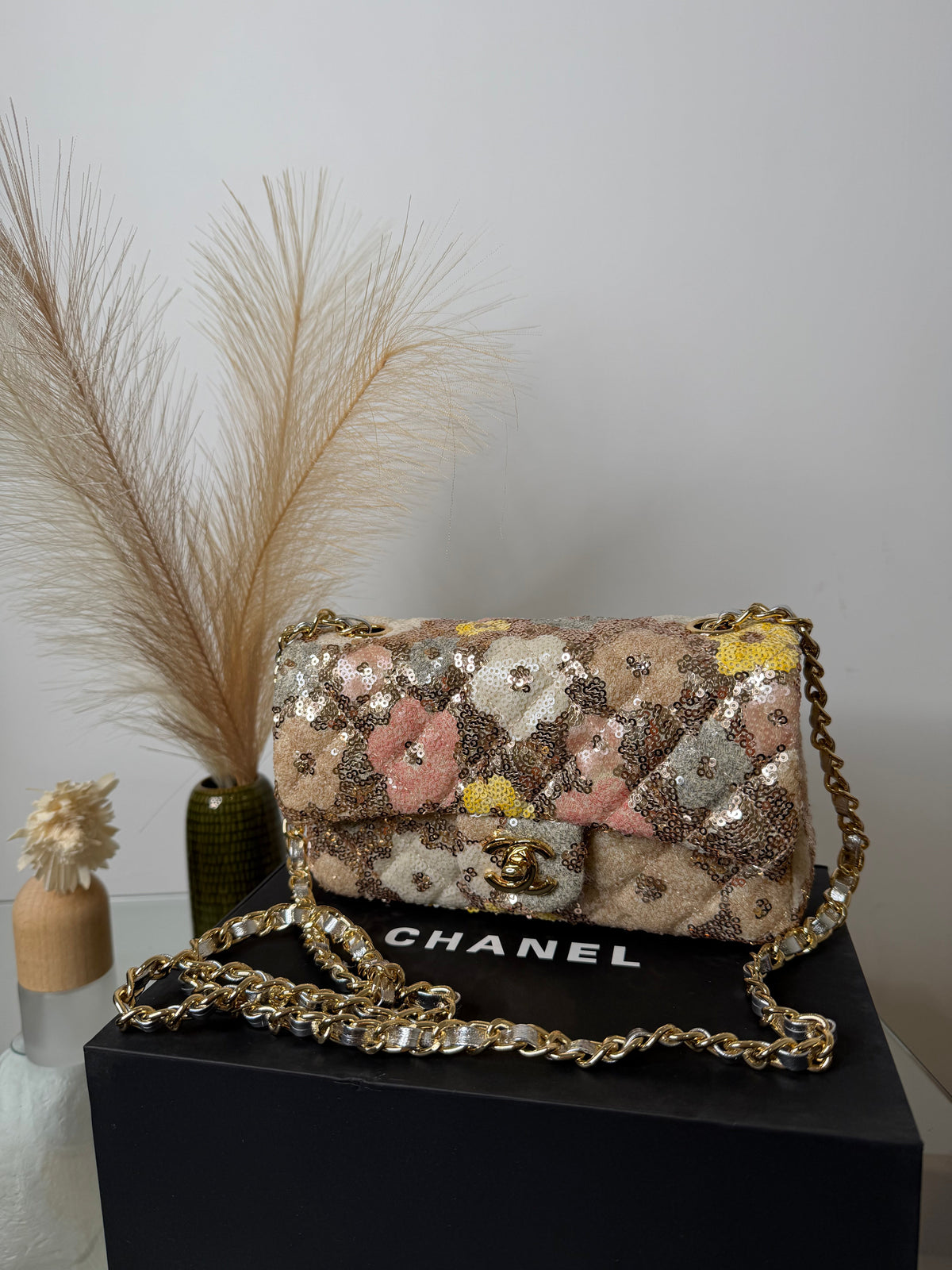 Borsa mini flower gold 20cm